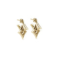 Nur Tayah Interlock earrings in 18k yellow gold on a pure white background