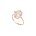 Nur Tesra Morganite Ring in 18k yellow gold on white background