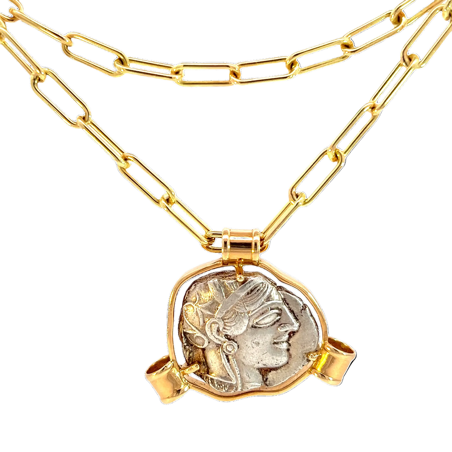 Athena & Owl Gold Pendant