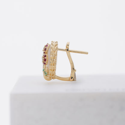 Ranimor Blossom Earring in 18K yellow gold, side view