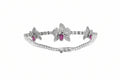 Ranimor Diamond Orchid Bracelet in 18K white gold, front view