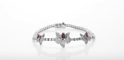 Ranimor Diamond Orchid Bracelet in 18K white gold, front view