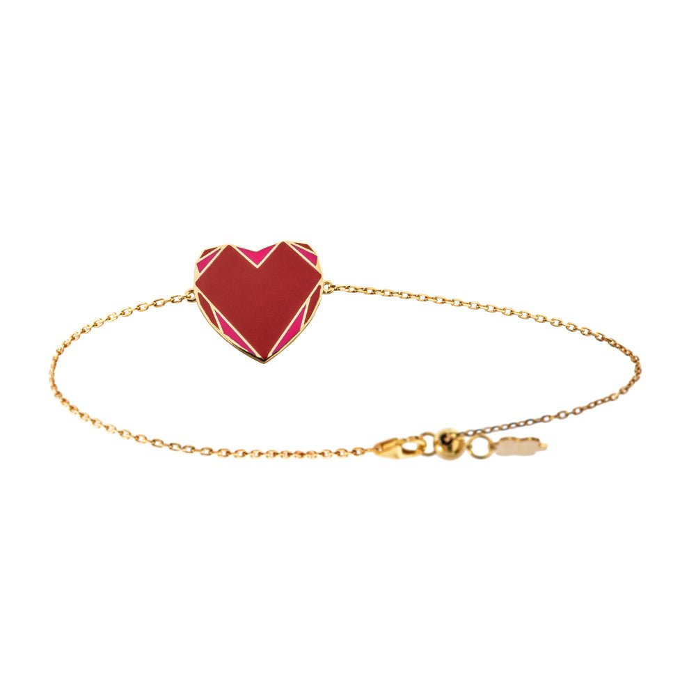 Red Pulse Bracelet – Gold & Enamel