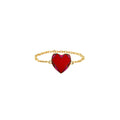 Red Pulse Ring – Gold & Enamel