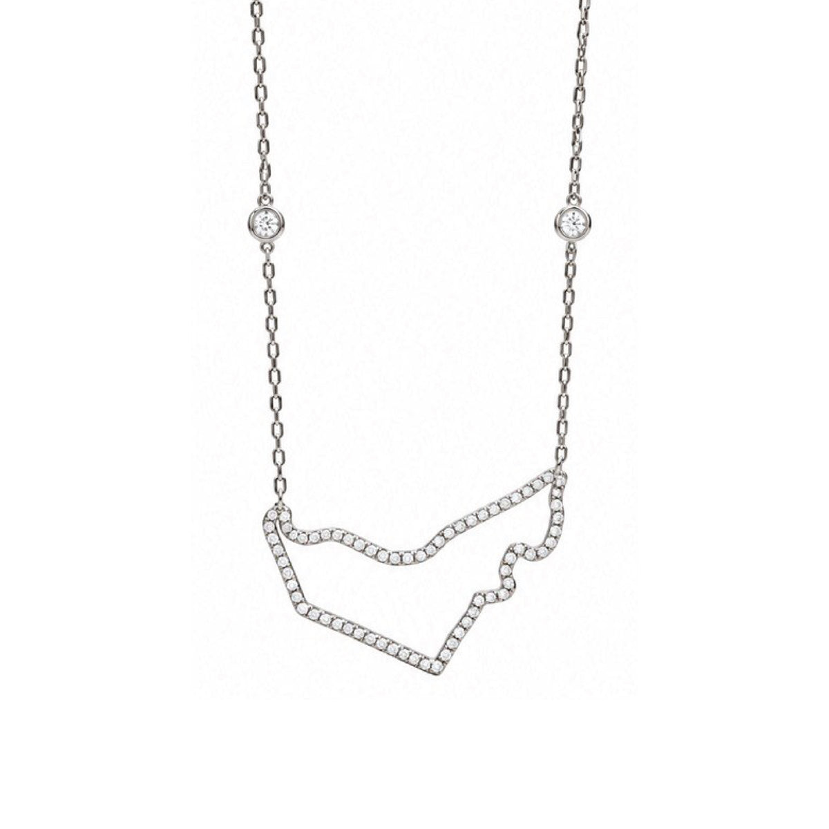RosaReem Love UAE Necklace in 18K white gold with lab diamonds