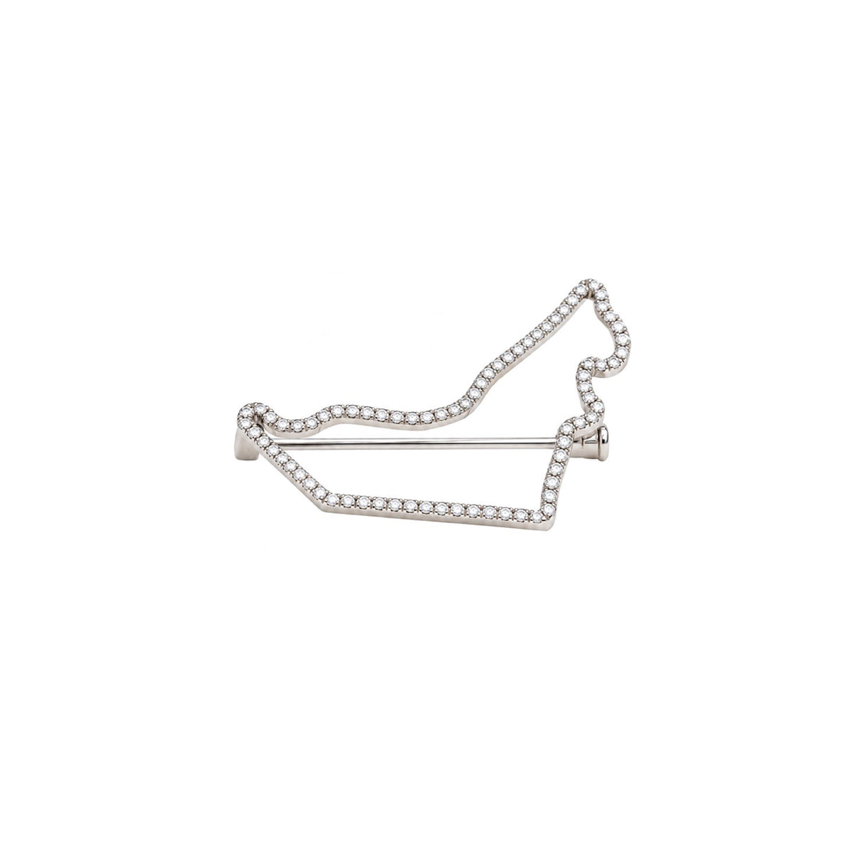 RosaReem Love UAE map pin in 18K white gold with lab diamonds