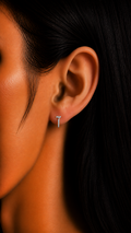 Rulla Arabic Letter Full Diamond Stud worn lifestyle image 3