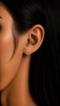 Rulla Arabic Letter Full Diamond Stud worn lifestyle image 6
