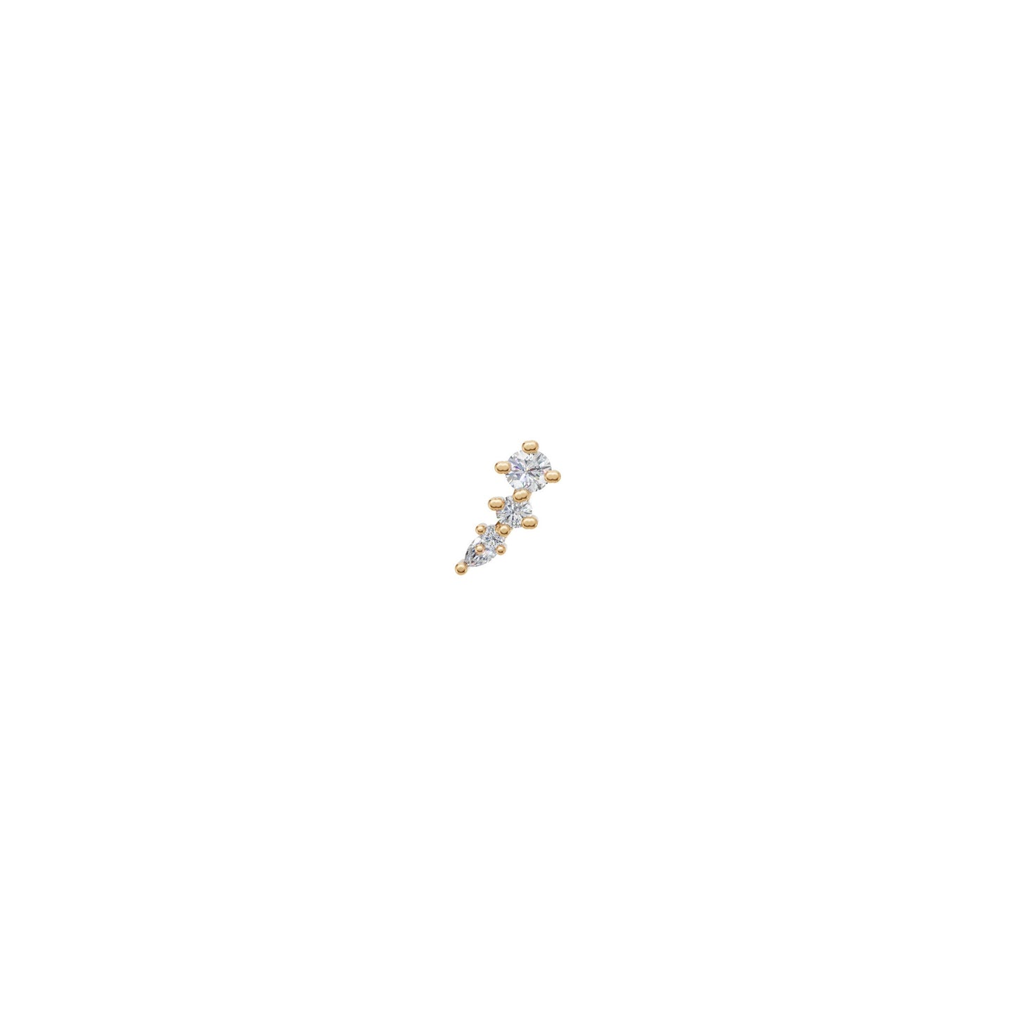 Rulla Arc Stud in yellow gold on white background