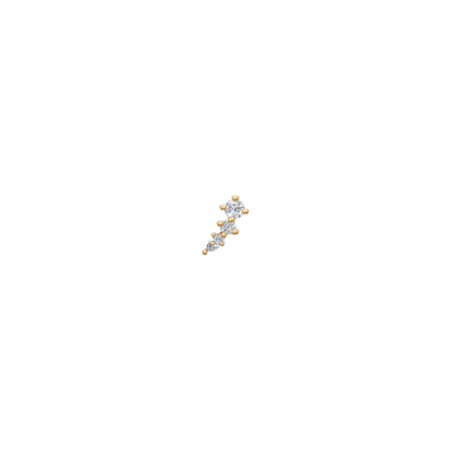 Rulla Arc Stud in yellow gold on white background