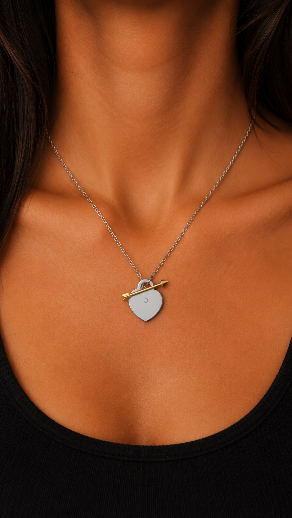 Rulla Arrowed Heart Necklace worn lifestyle image