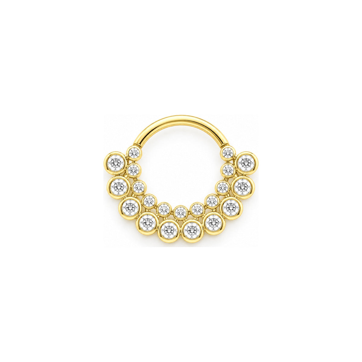 Rulla Aura Daith Hoop in yellow gold on white background