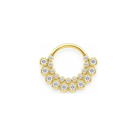 Rulla Aura Daith Hoop in yellow gold on white background
