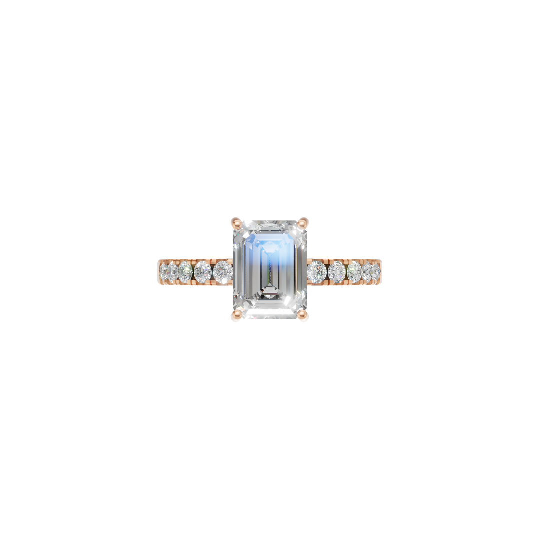 Rulla Emerald Solitaire Diamond Ring product view