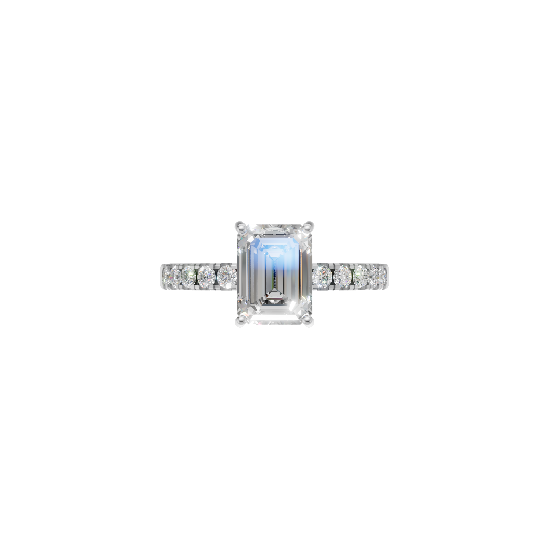 Rulla Emerald Solitaire Diamond Ring product view
