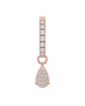 Rulla Half Eternity Hoop with Multi Tear Drop Charm in rose gold