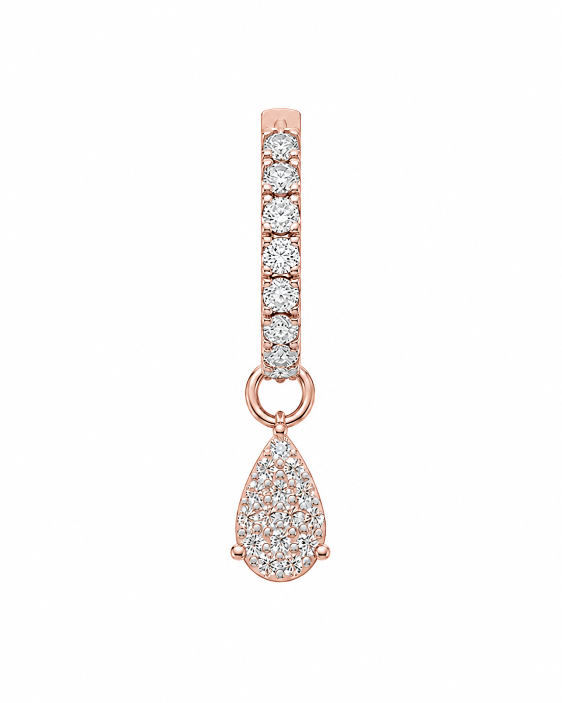 Rulla Half Eternity Hoop with Multi Tear Drop Charm in rose gold