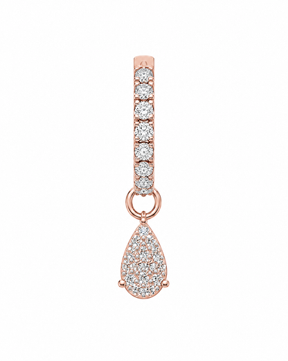 Rulla Half Eternity Hoop with Multi Tear Drop Charm in rose gold