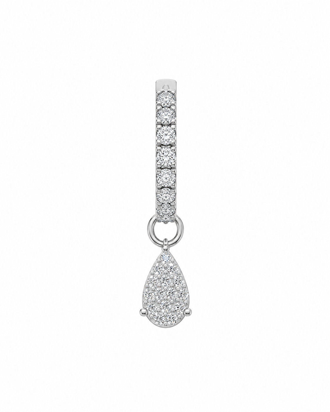 Rulla Half Eternity Hoop with Multi Tear Drop Charm in white gold