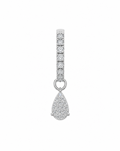 Rulla Half Eternity Hoop with Multi Tear Drop Charm in white gold