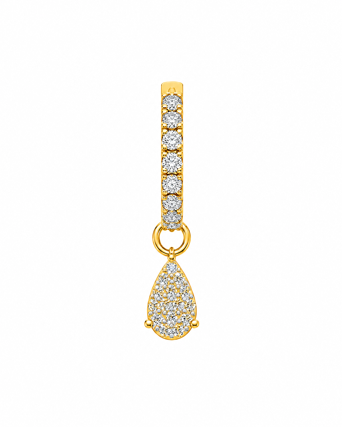 Rulla Half Eternity Hoop with Multi Tear Drop Charm in yellow gold
