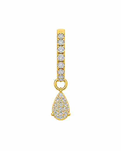 Rulla Half Eternity Hoop with Multi Tear Drop Charm in yellow gold