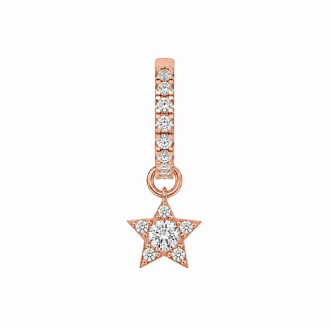 Rulla Half Eternity Hoop with Star Charm in rose gold