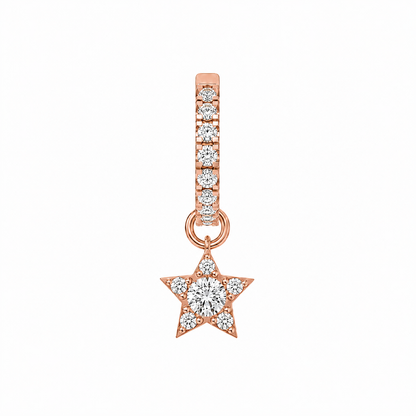 Rulla Half Eternity Hoop with Star Charm in rose gold