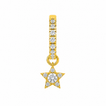 Rulla Half Eternity Hoop with Star Charm in yellow gold