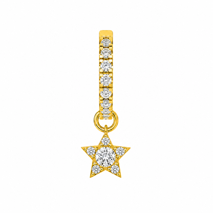 Rulla Half Eternity Hoop with Star Charm in yellow gold