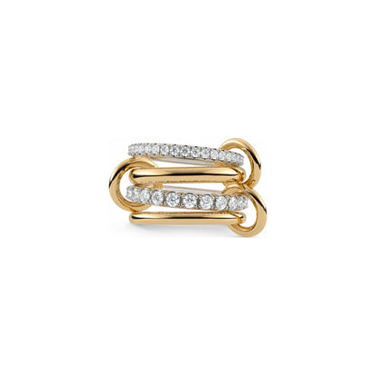 Rulla Eternity Link Ring in yellow gold on white background