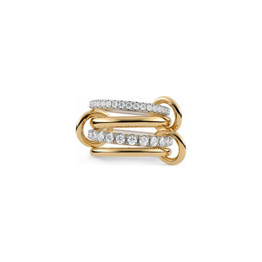 Rulla Eternity Link Ring in yellow gold on white background