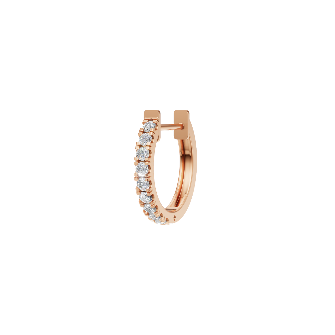 Rulla Half Eternity Hoop only in 18K rose gold with natural diamonds