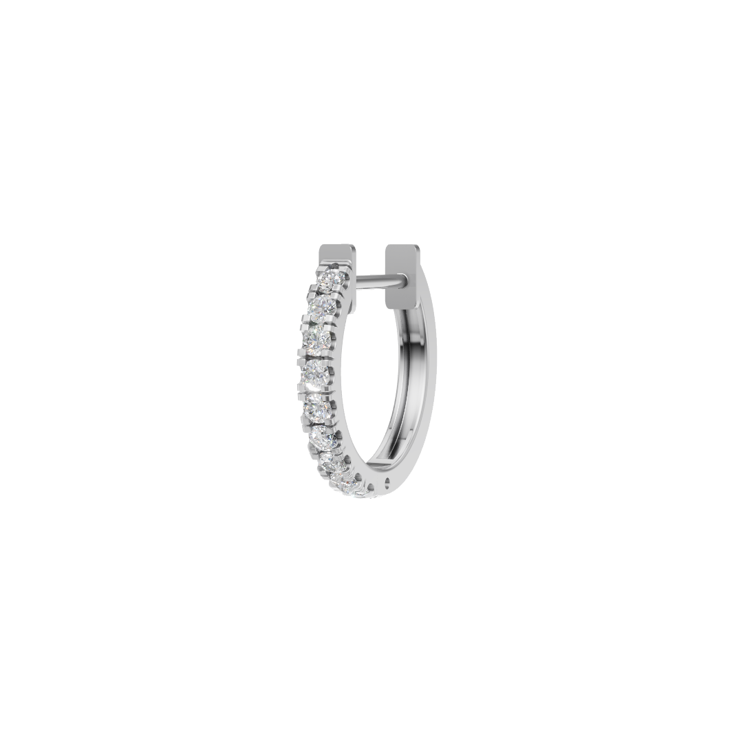 Rulla Half Eternity Hoop only in 18K white gold with natural diamonds