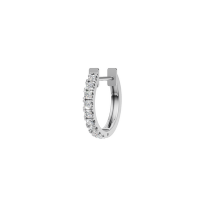 Rulla Half Eternity Hoop only in 18K white gold with natural diamonds