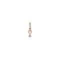 Rulla Jewelry Half Eternity Hoop with Tear Drop Charm in 18K rose gold with natural diamonds