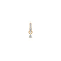 Rulla Jewelry Half Eternity Hoop with Tear Drop Charm in 18K yellow gold with natural diamonds