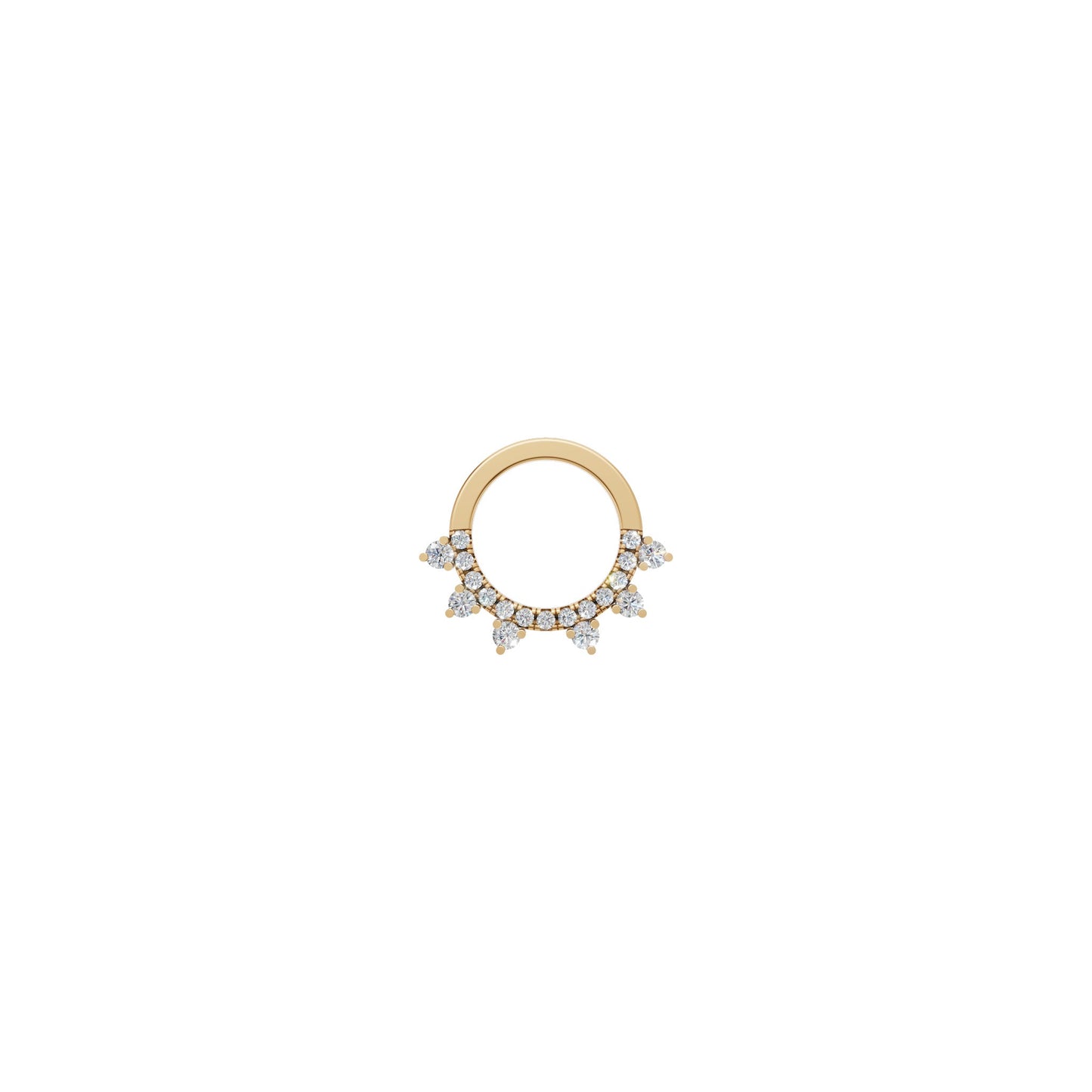 Rulla Halo Daith Hoop in yellow gold on white background