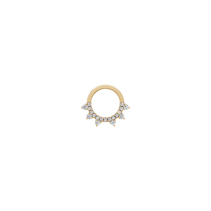 Rulla Halo Daith Hoop in yellow gold on white background