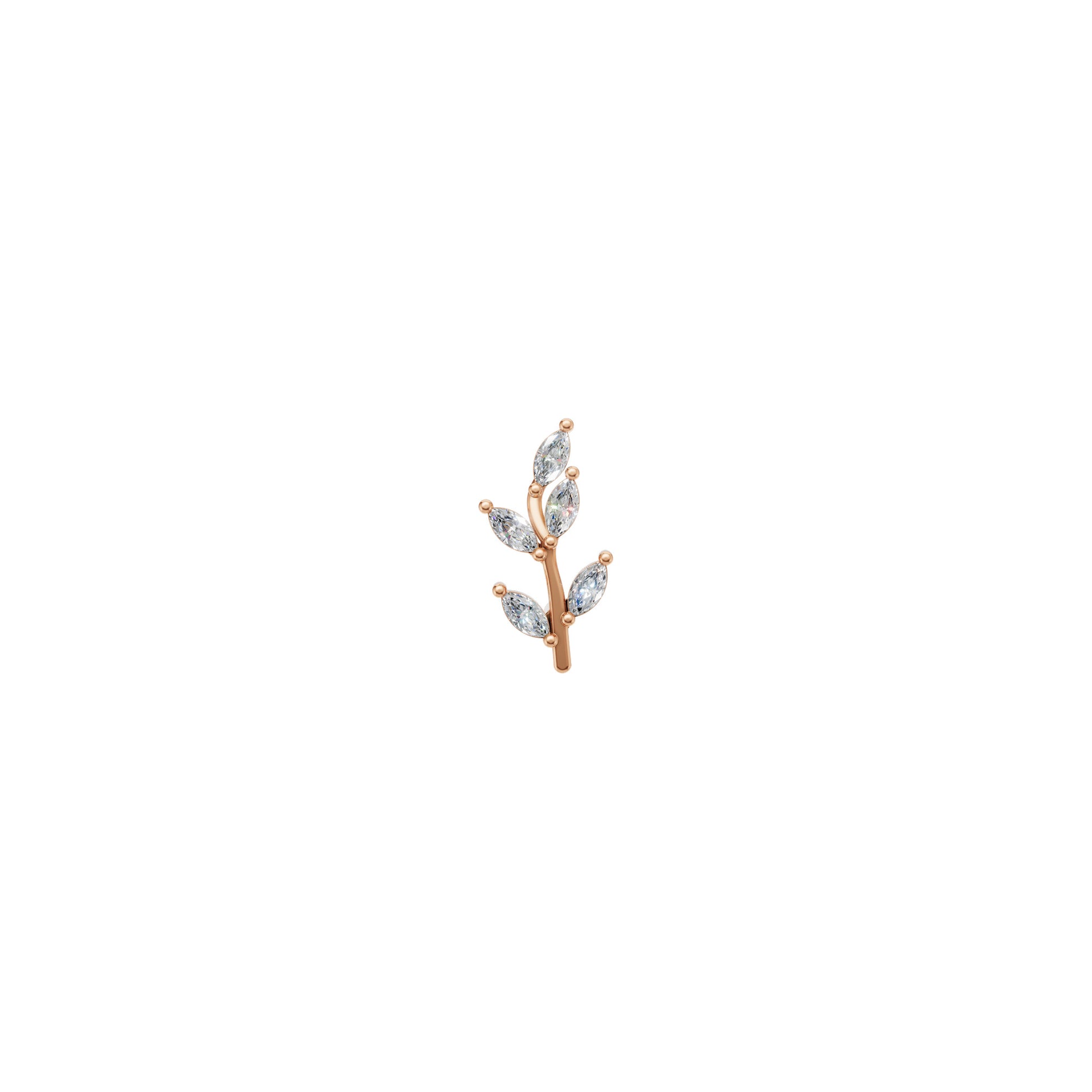 Rulla Jewelry Leaf in 18K rose gold with natural diamonds