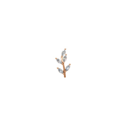 Rulla Jewelry Leaf in 18K rose gold with natural diamonds