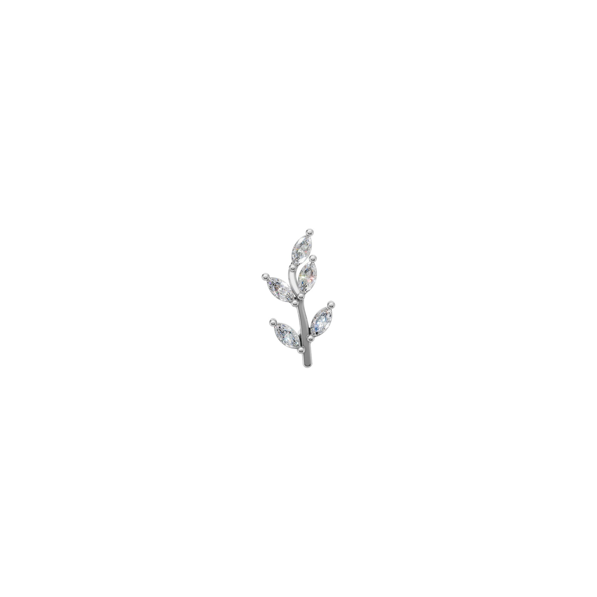 Rulla Jewelry Leaf in 18K white gold with natural diamonds