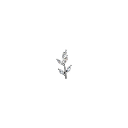 Rulla Jewelry Leaf in 18K white gold with natural diamonds
