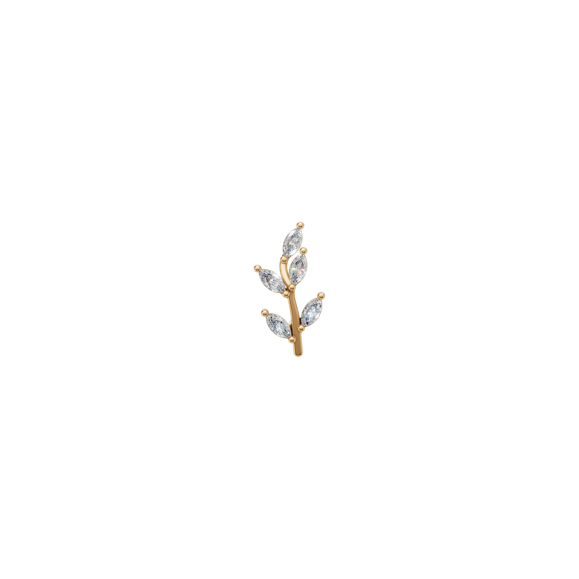 Rulla Jewelry Leaf in 18K yellow gold with natural diamonds