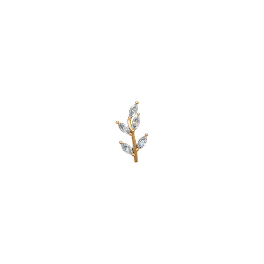 Rulla Jewelry Leaf in 18K yellow gold with natural diamonds