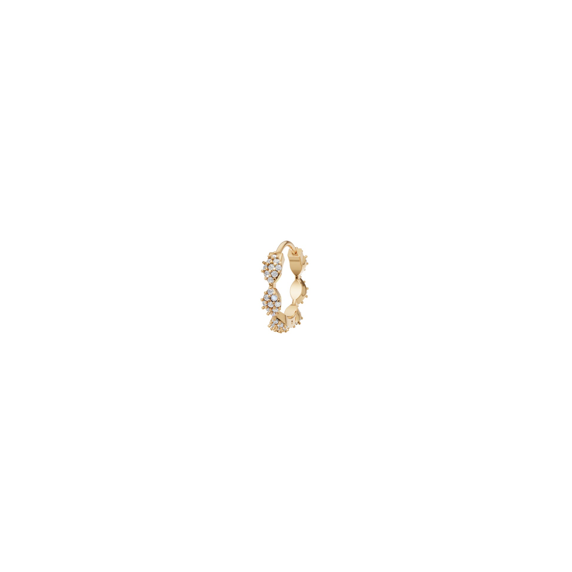 Rulla Jewelry Marquise Eternity Hoop in 18K yellow gold with natural diamonds