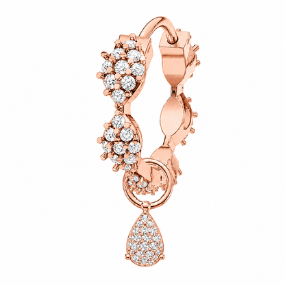 Rulla Marquise Eternity Hoop with Multi Tear Drop Charm in rose gold