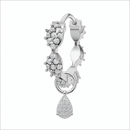 Rulla Marquise Eternity Hoop with Multi Tear Drop Charm in white gold