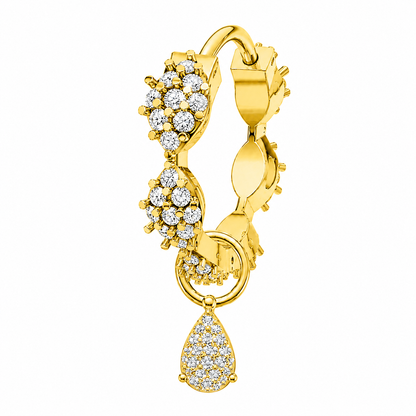 Rulla Marquise Eternity Hoop with Multi Tear Drop Charm in yellow gold