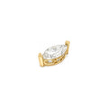Rulla Marquise Solitaire Stud in yellow gold on white background